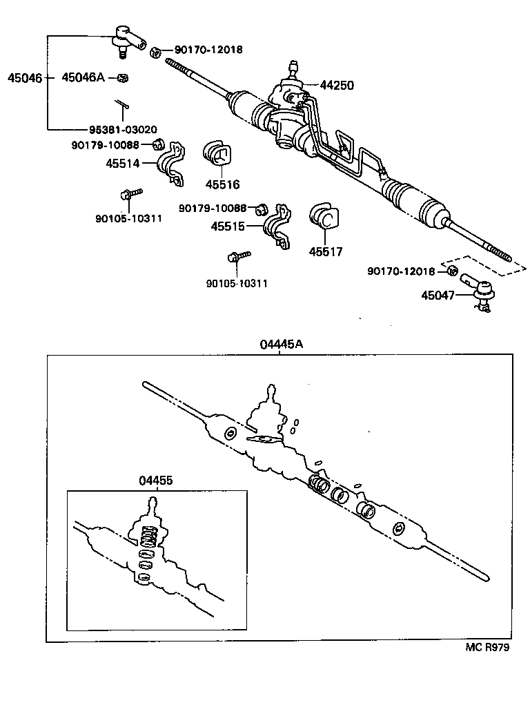 44250-16232 GEAR ASSY, POWER STEERING(FOR RACK & PINION) product image