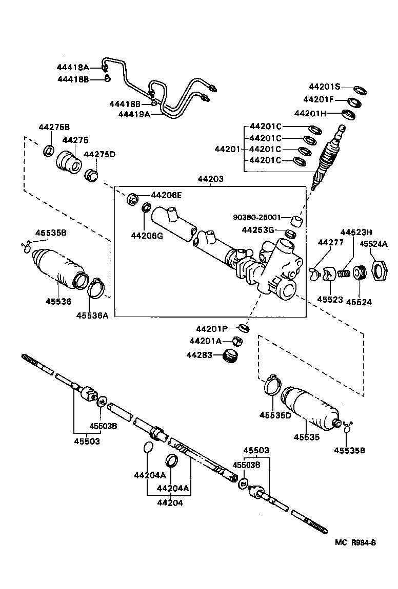Toyota 45046-19216 END SUB-ASSY, TIE ROD, RH