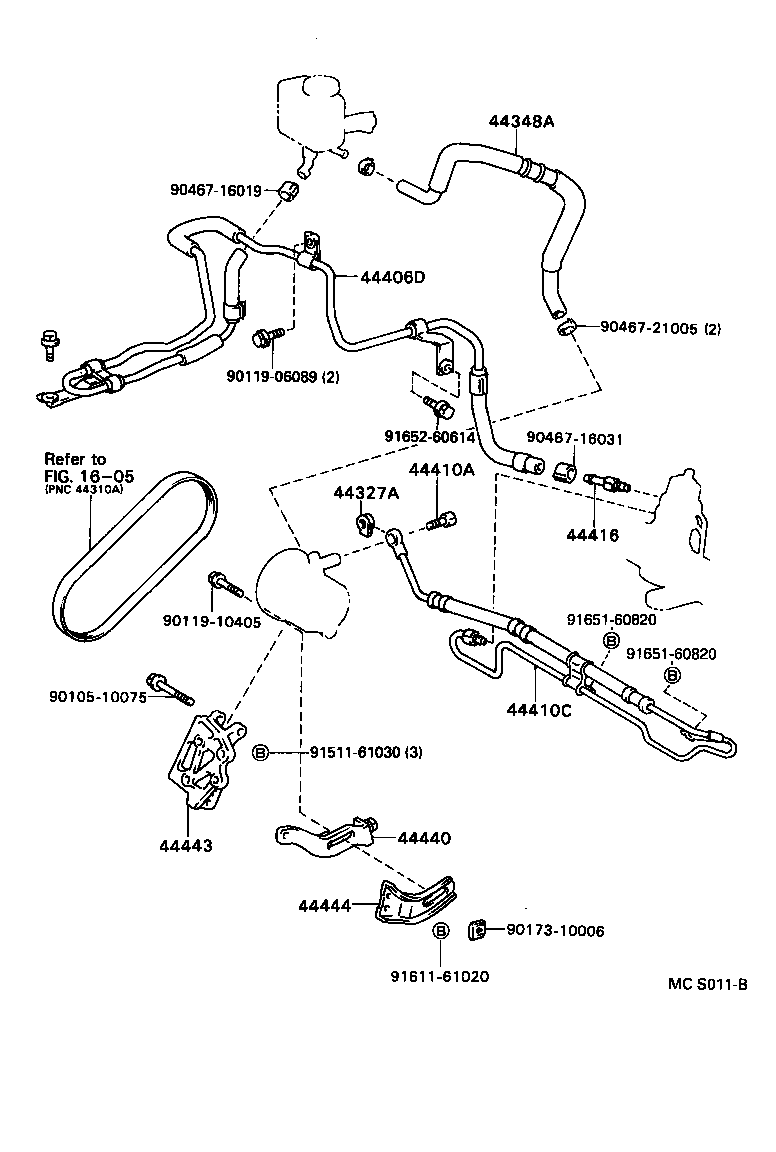 44348-20420 HOSE, OIL RESERVOIR TO PUMP, NO.1 product image