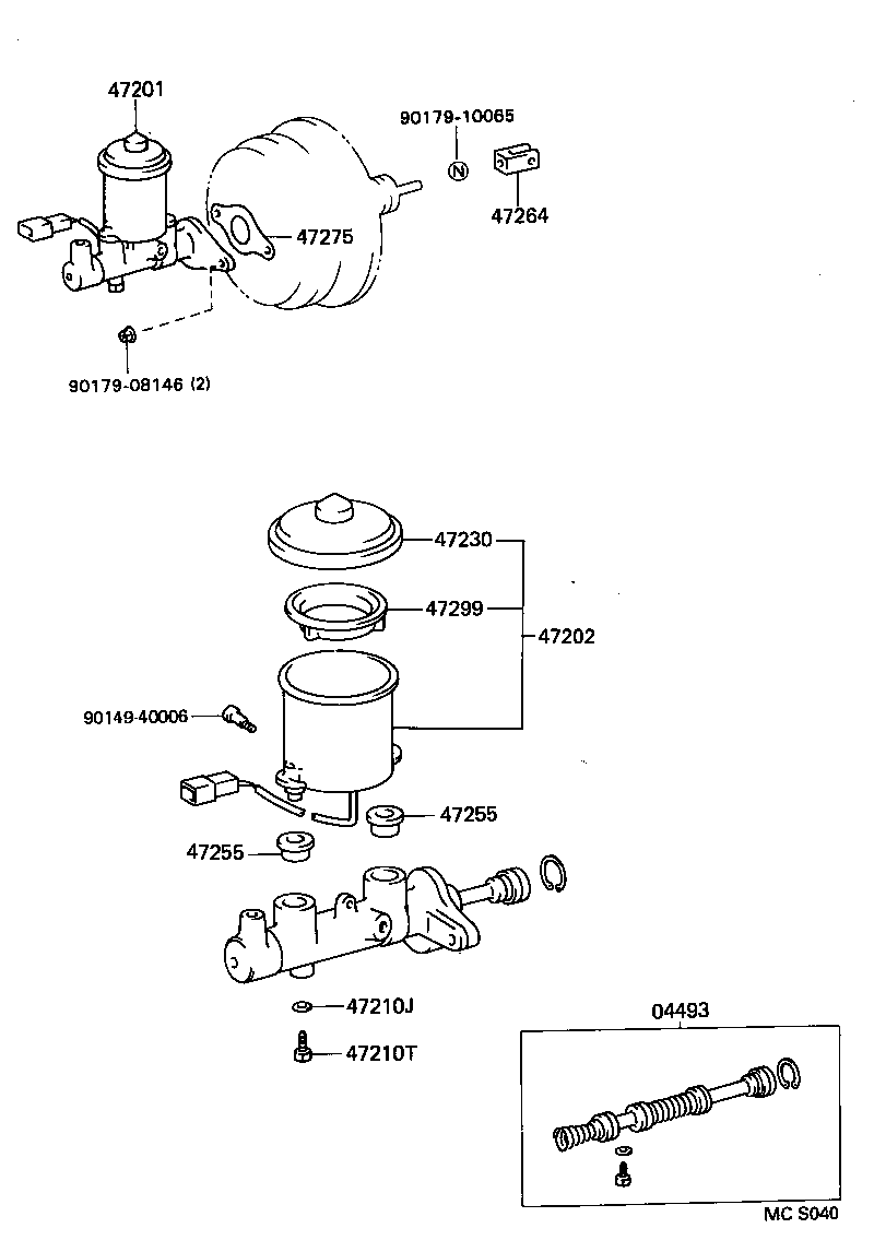47201-16190 CYLINDER SUB-ASSY, BRAKE MASTER product image
