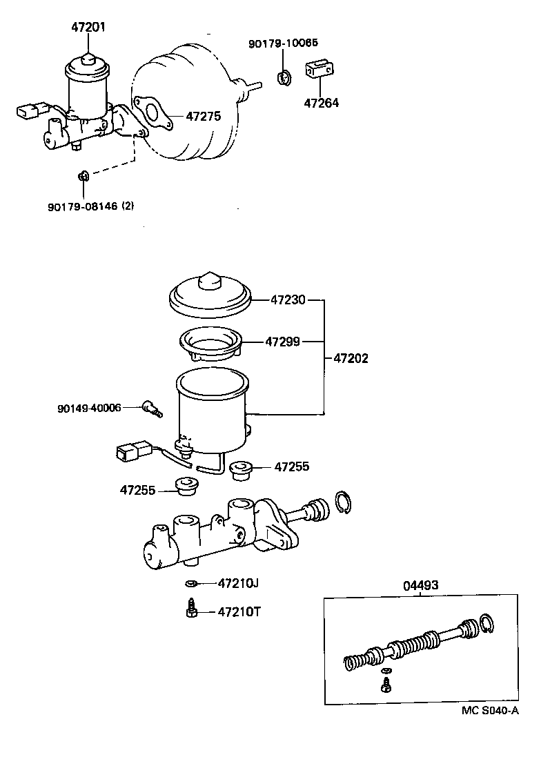 47201-16360 CYLINDER SUB-ASSY, BRAKE MASTER product image