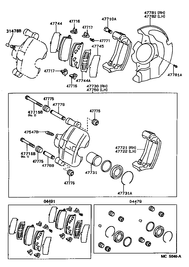 Toyota 47750-10101 CYLINDER ASSY, DISC BRAKE, LH