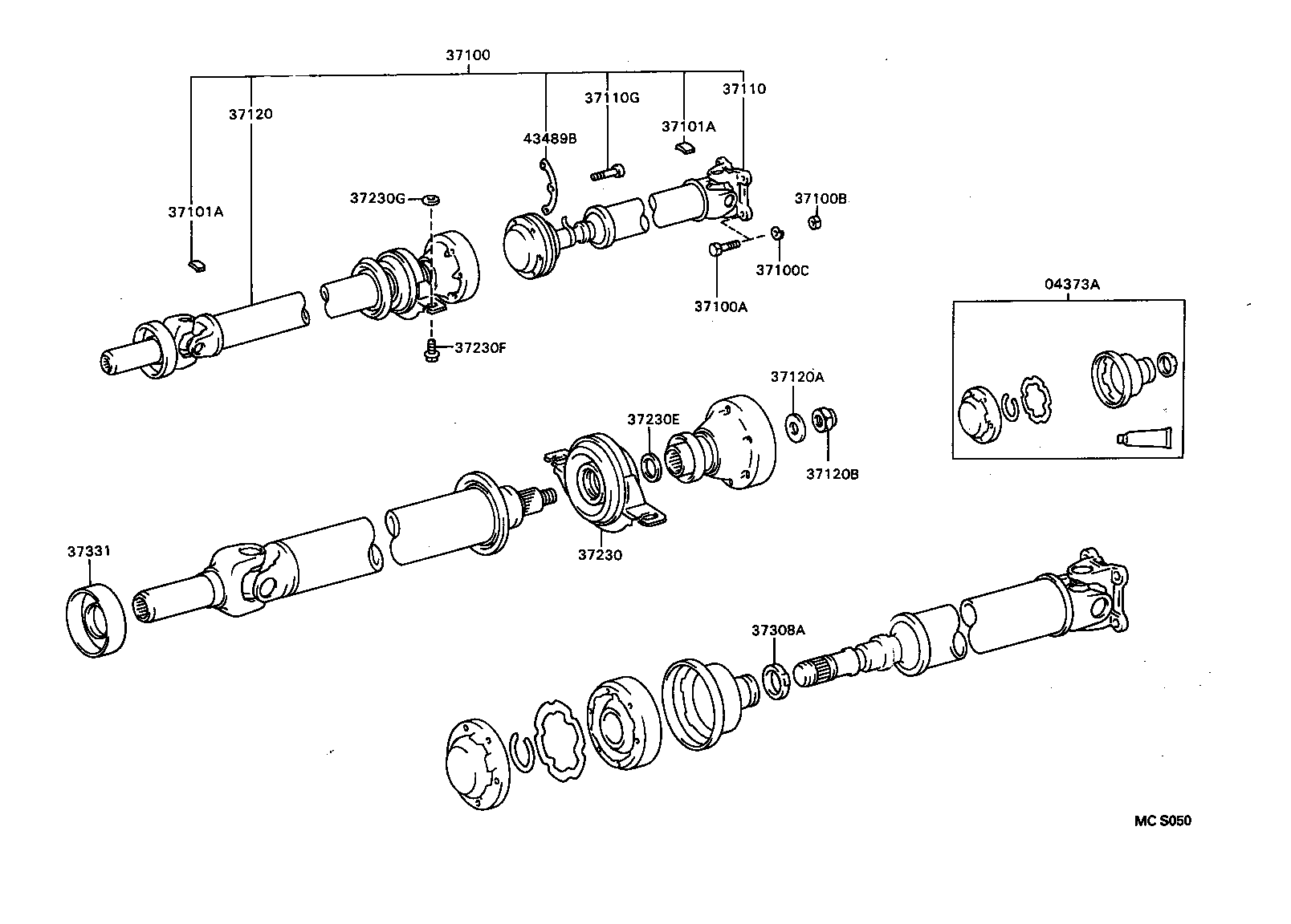 37100-20380 SHAFT ASSY, PROPELLER W/CENTER BEARING product image