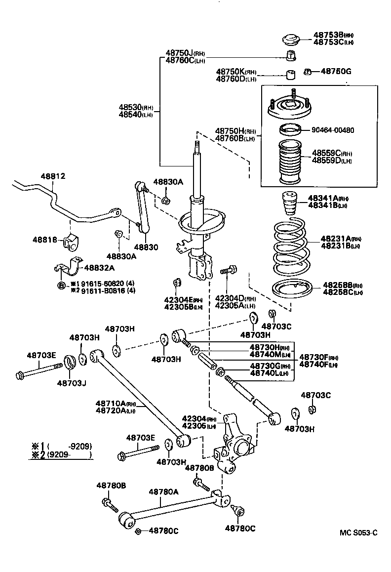 42305-20200 CARRIER SUB-ASSY, REAR AXLE, LH product image
