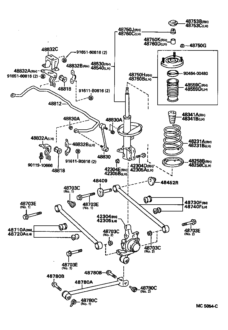 42305-20200 CARRIER SUB-ASSY, REAR AXLE, LH product image