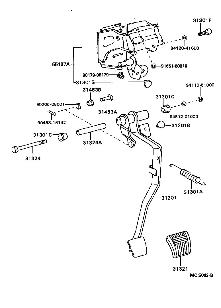 31484-32110 BRACKET, FLEXIBLE HOSE, NO.2(FOR CLUTCH) product image