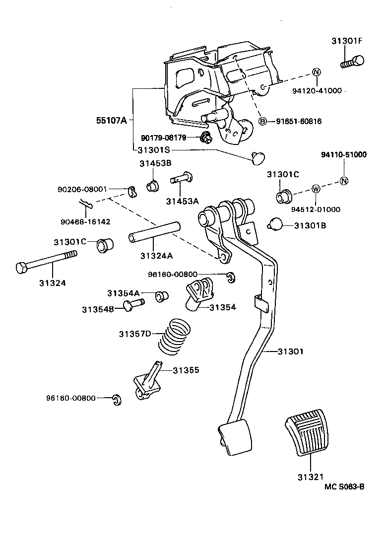31484-32110 BRACKET, FLEXIBLE HOSE, NO.2(FOR CLUTCH) product image