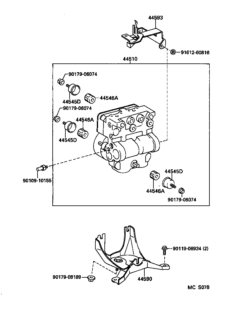44545-12020 HOLDER, BRAKE ACTUATOR BOLT product image