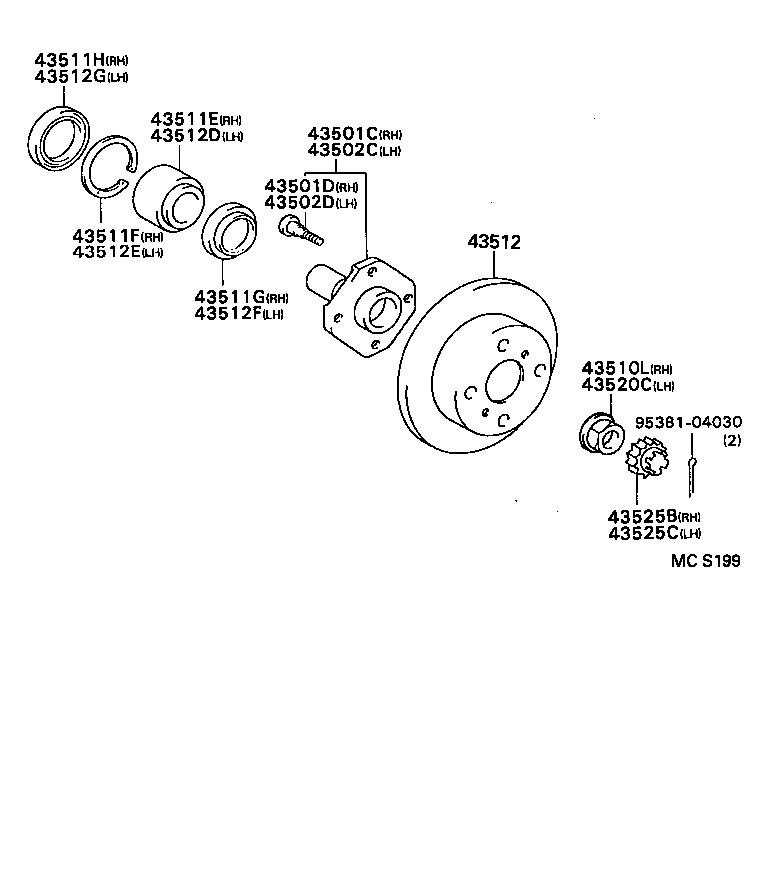 43512-16130 DISC, FRONT product image