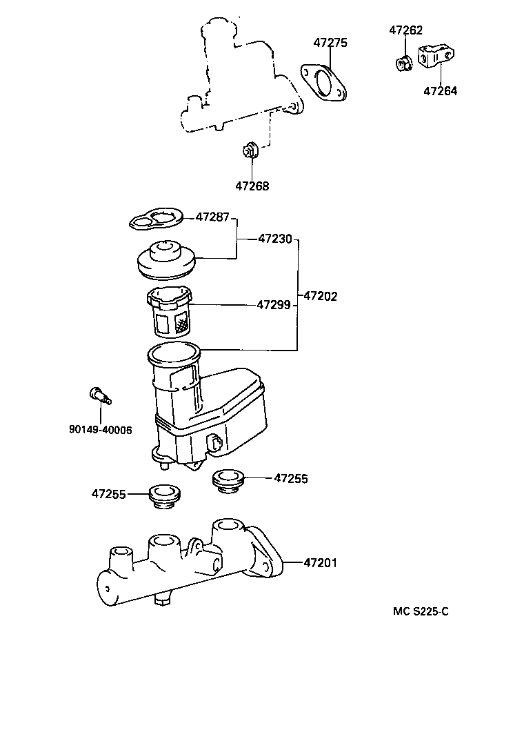 47201-05040 CYLINDER SUB-ASSY, BRAKE MASTER product image