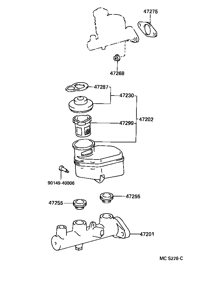 47201-05040 CYLINDER SUB-ASSY, BRAKE MASTER product image