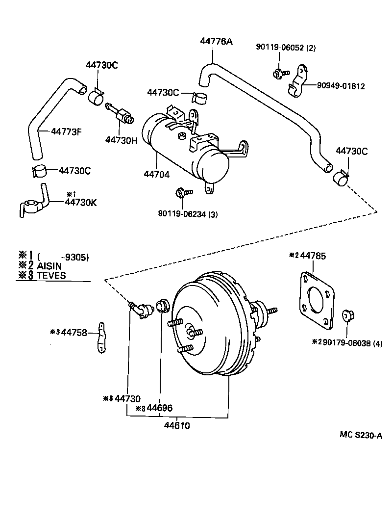44610-05010 BOOSTER ASSY, BRAKE product image