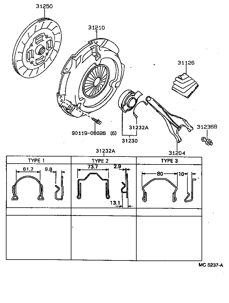 31230-05020 BEARING ASSY, CLUTCH RELEASE product image