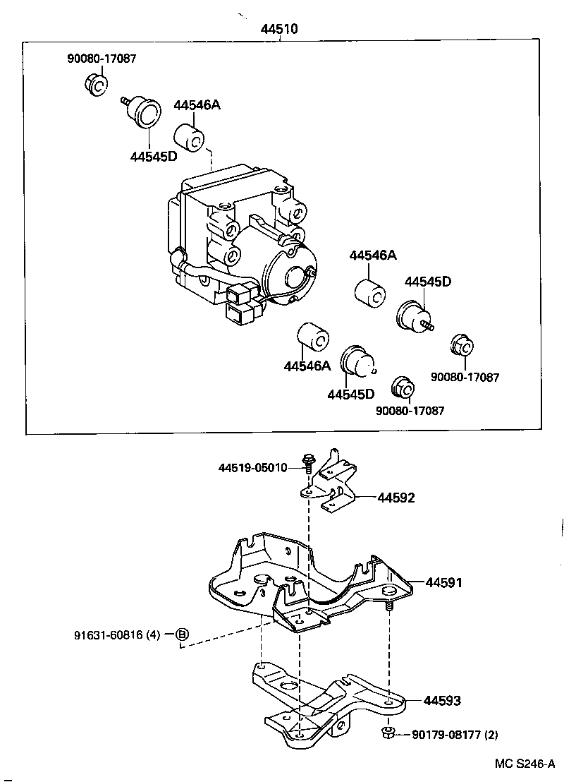44545-06010 HOLDER, BRAKE ACTUATOR BOLT product image