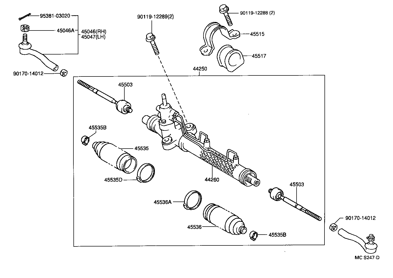 45535-05010 BOOT, STEERING RACK, NO.1 product image