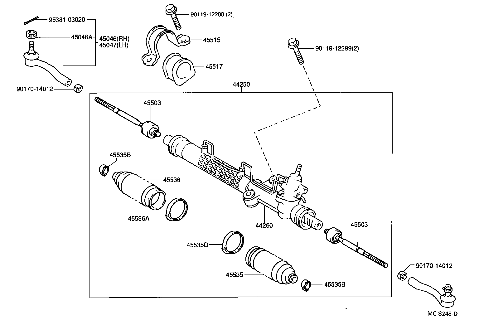 45535-05010 BOOT, STEERING RACK, NO.1 product image