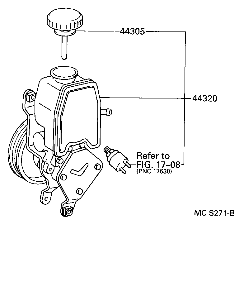 44305-05030 CAP SUB-ASSY, VANE PUMP OIL RESERVOIR product image