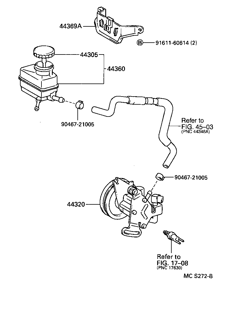 44305-05030 CAP SUB-ASSY, VANE PUMP OIL RESERVOIR product image