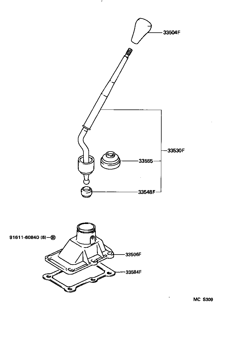 33530-35140 LEVER ASSY, SHIFT (FOR FLOOR SHIFT) product image