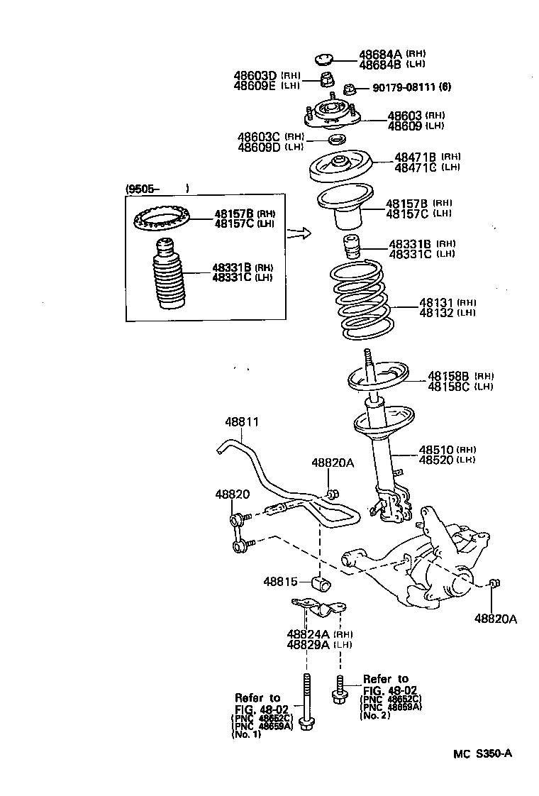 48510-12850 ABSORBER ASSY, SHOCK, FRONT RH product image