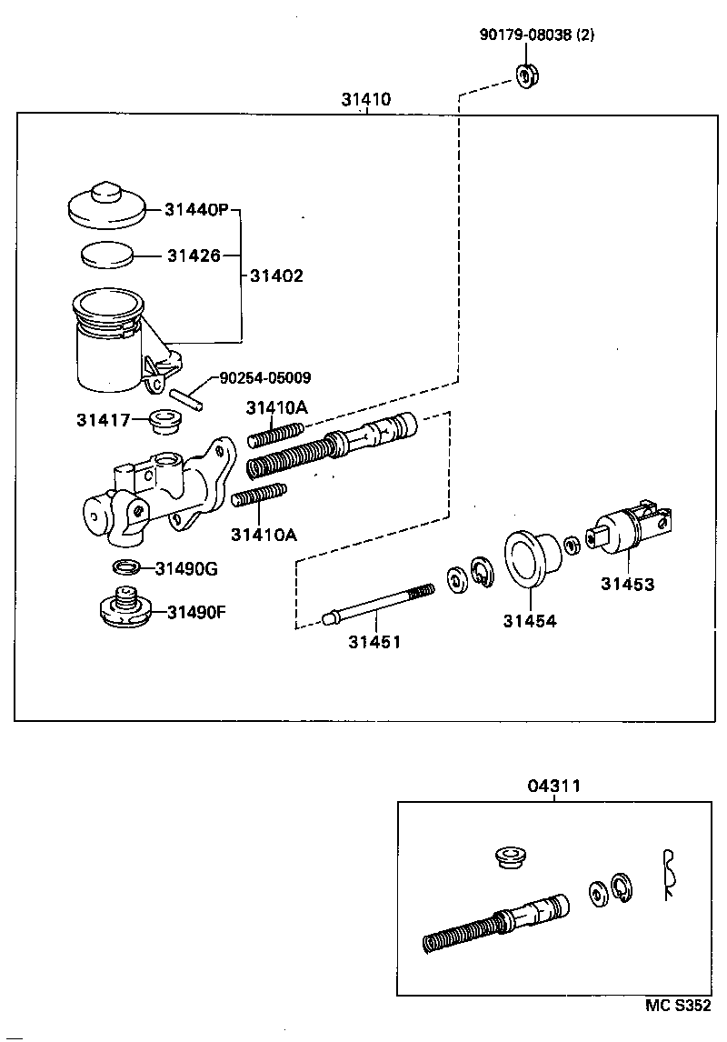 31404-32010 CLEVIS, CLUTCH MASTER CYLINDER PUSH ROD product image