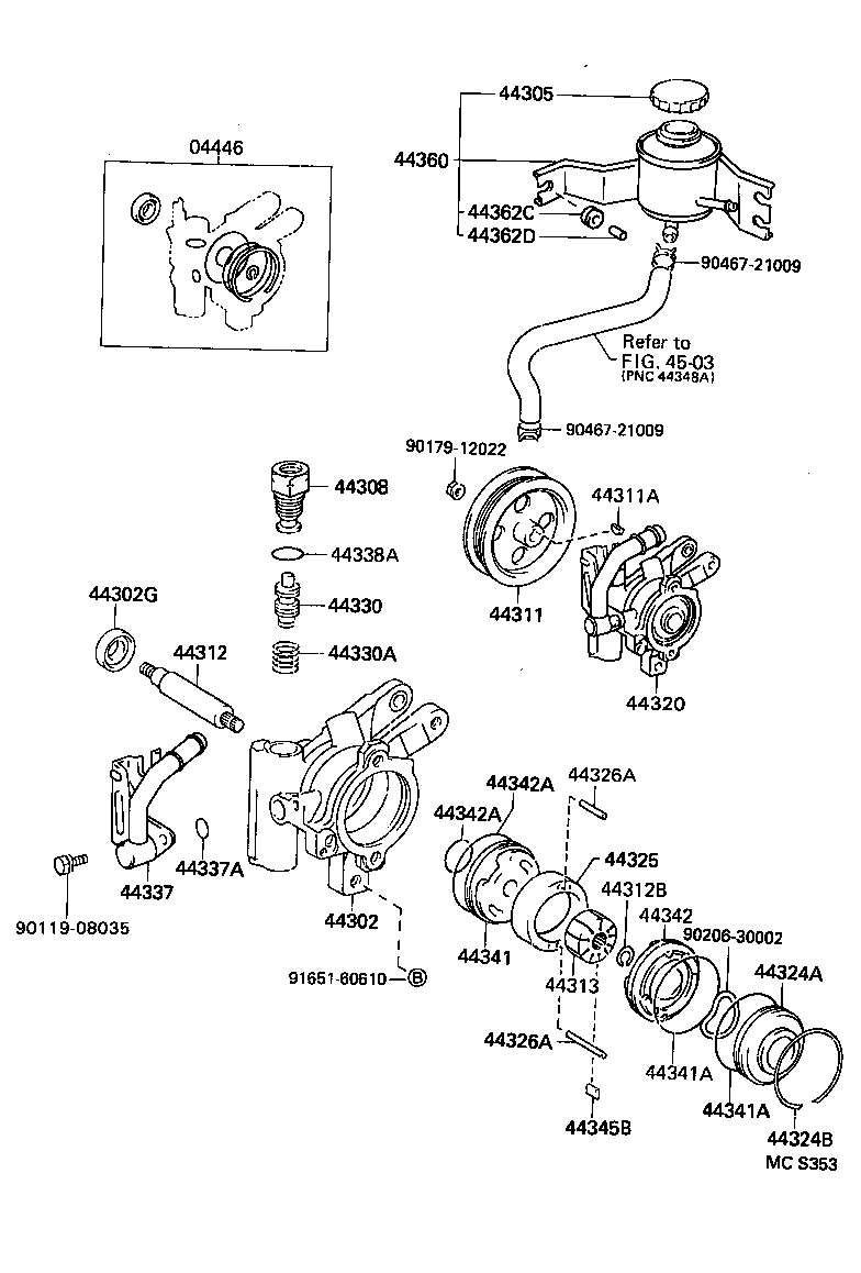 44360-18010 RESERVOIR ASSY, VANE PUMP OIL product image