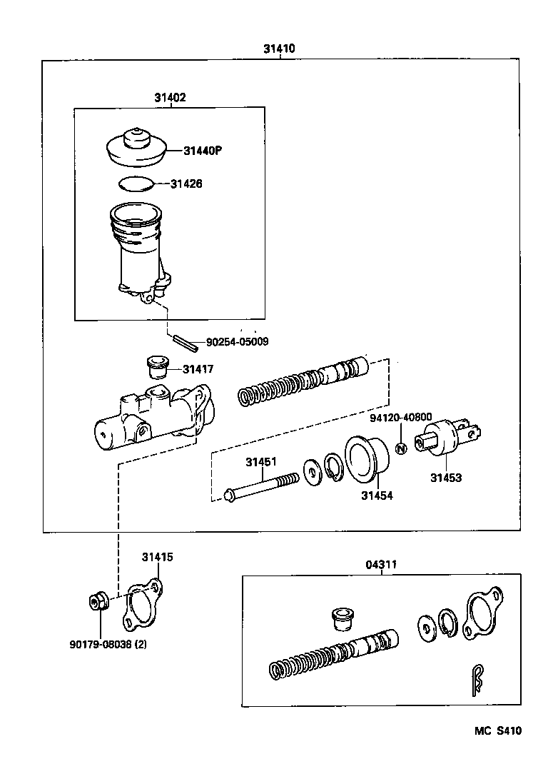 31410-34011 CYLINDER ASSY, CLUTCH MASTER product image