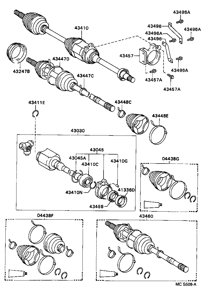 43410-32152 SHAFT ASSY, FRONT DRIVE, RH product image