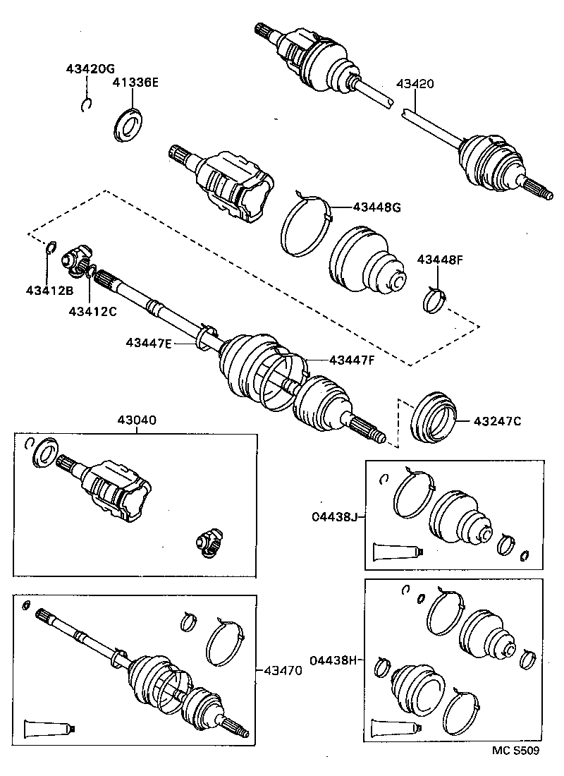 43410-32152 SHAFT ASSY, FRONT DRIVE, RH product image