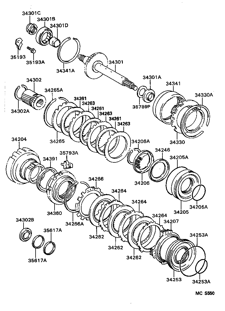 34262-13010 DISC, UNDERDRIVE CLUTCH, NO.2 product image