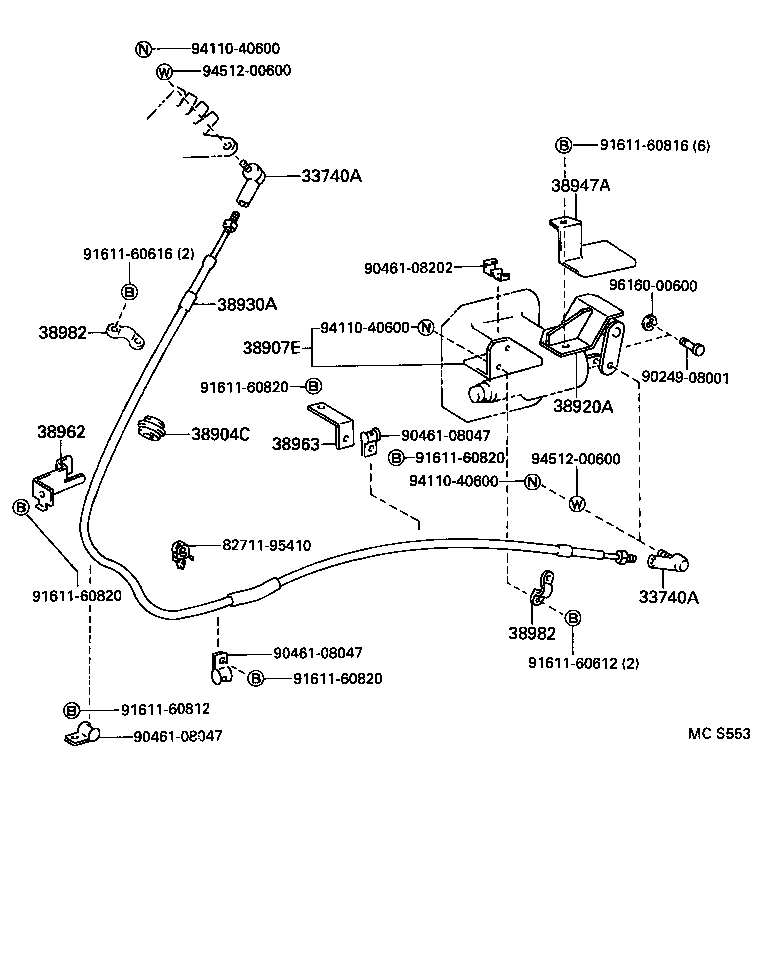 38930-36090 CABLE ASSY, PUSH PULL product image