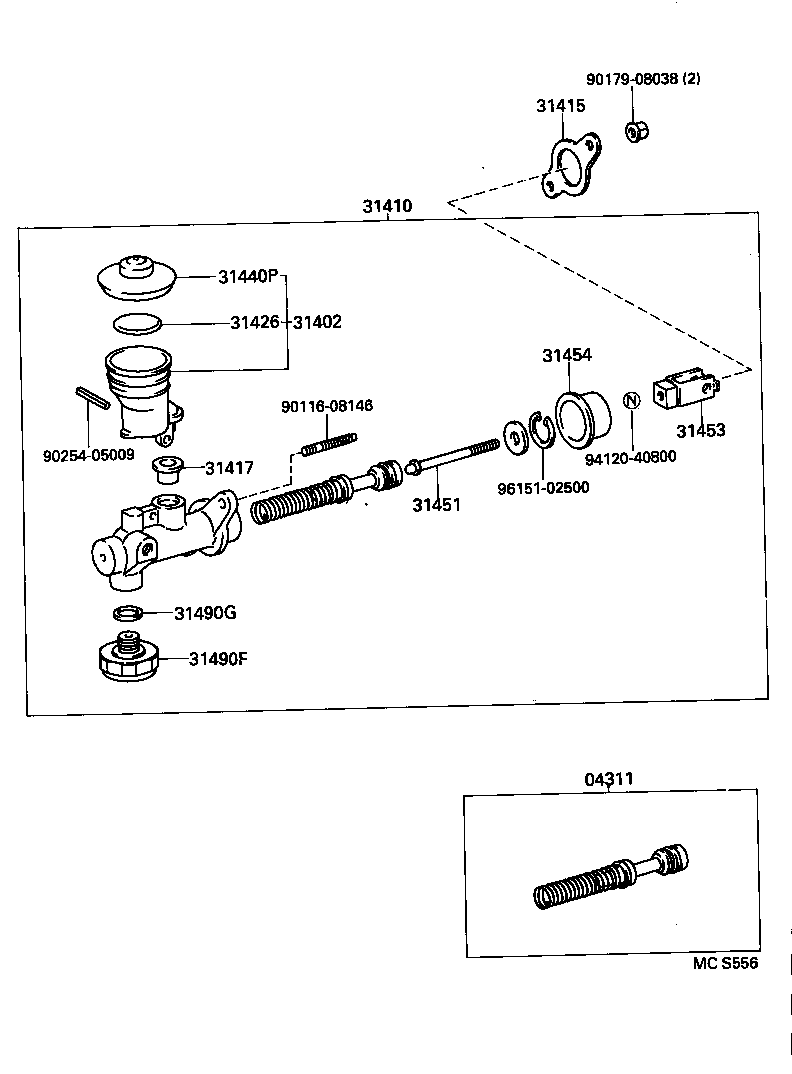 31410-60370 CYLINDER ASSY, CLUTCH MASTER product image