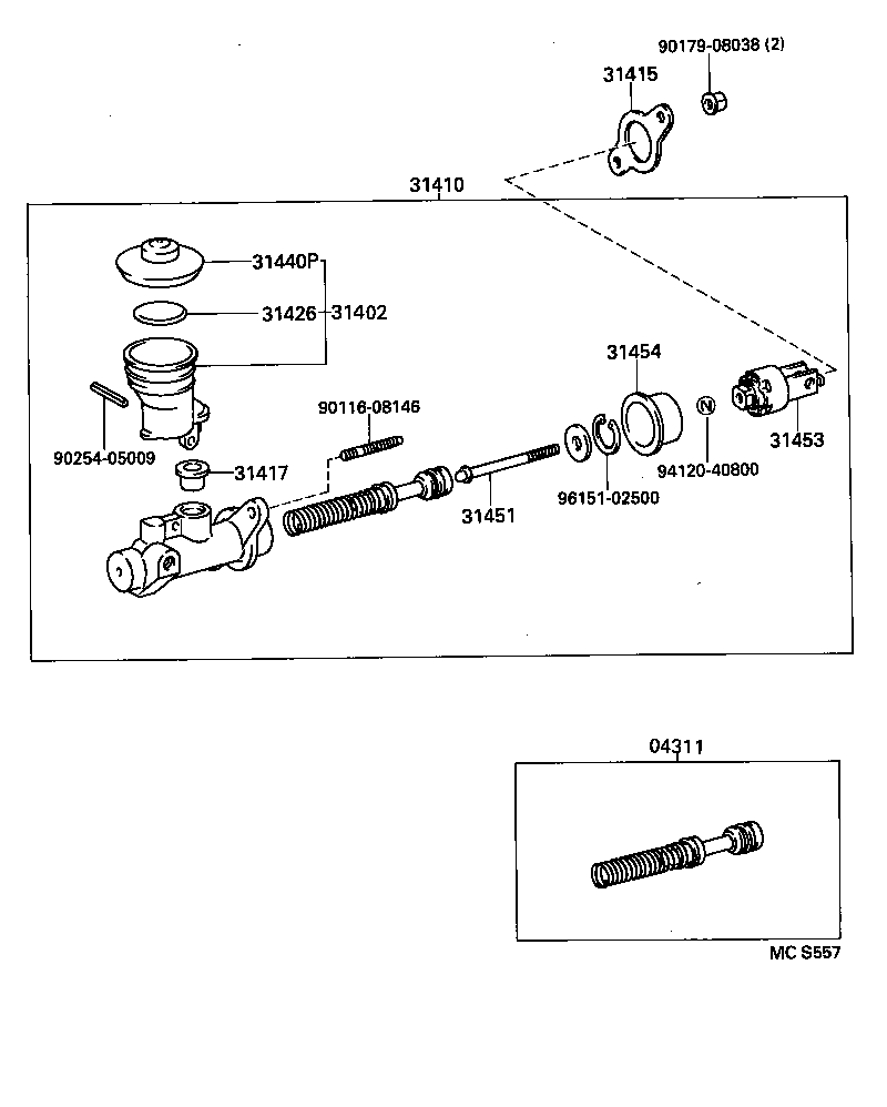 31410-60370 CYLINDER ASSY, CLUTCH MASTER product image