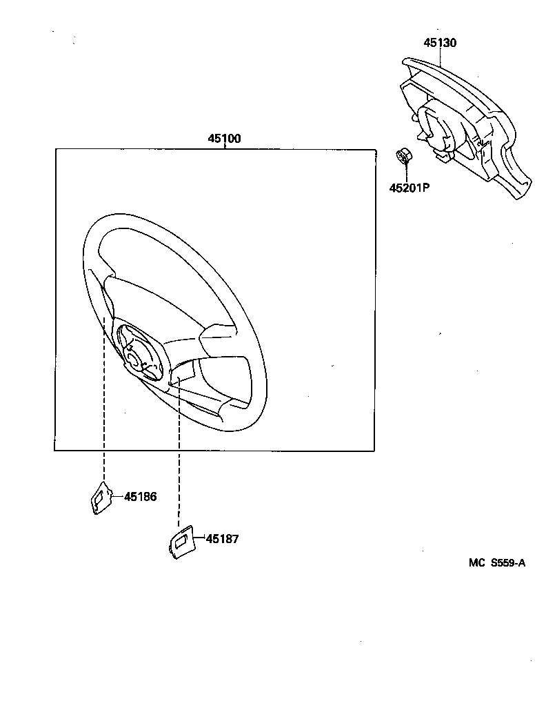 45180-60040-B0 COVER SUB-ASSY, STEERING WHEEL product image