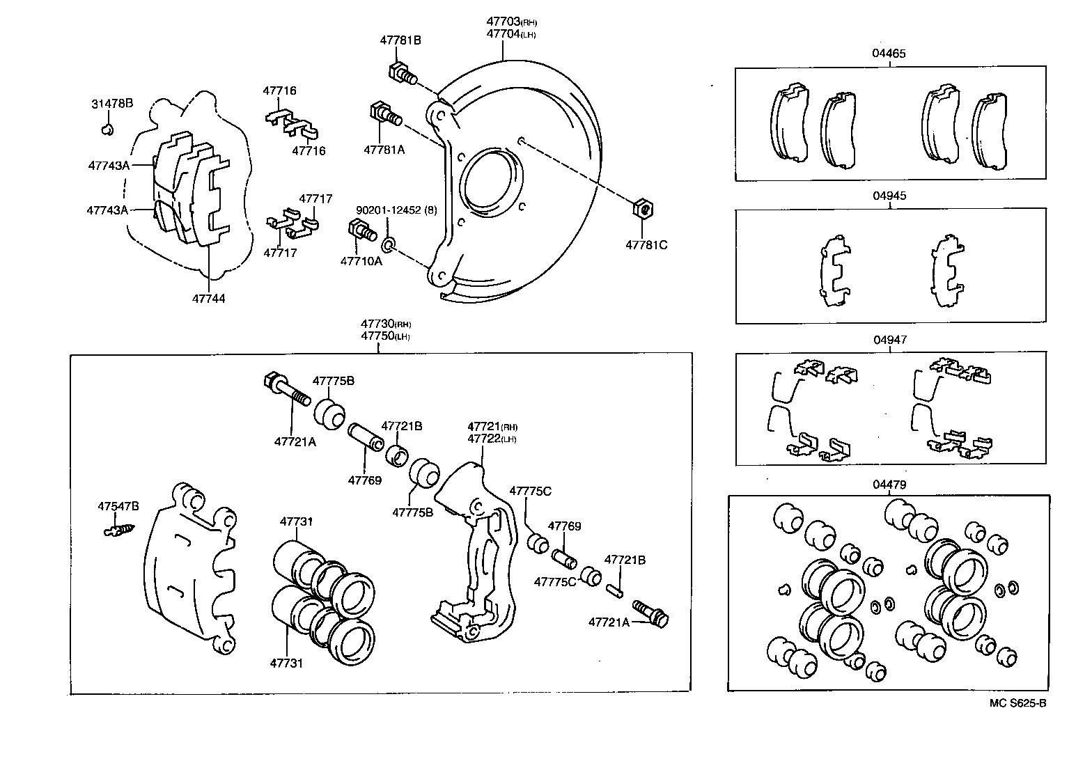 47730-36023 CYLINDER ASSY, FRONT DISC BRAKE, RH product image