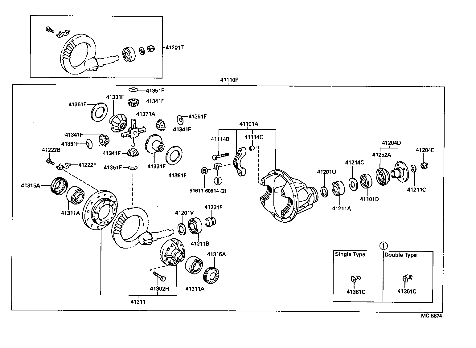 41201-69475 FINAL GEAR KIT, DIFFERENTIAL, FRONT product image