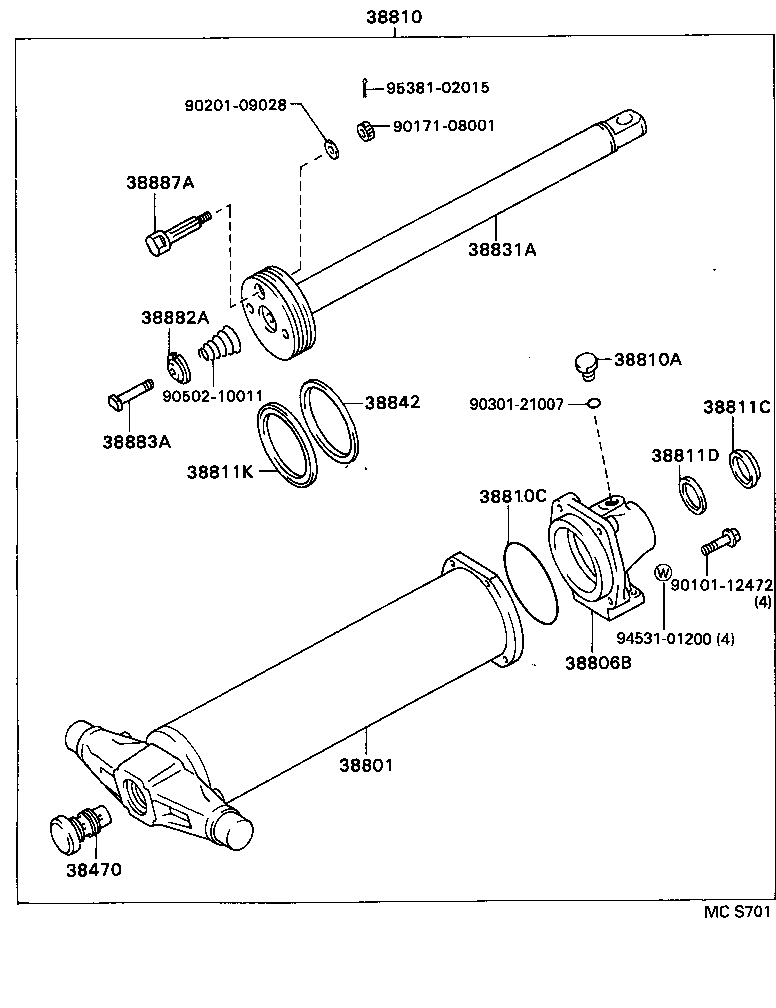 38810-93106 CYLINDER ASSY, HOIST product image