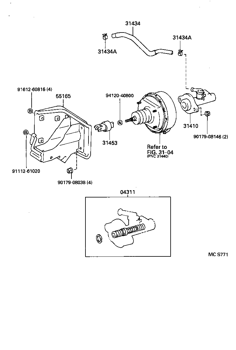 31401-36060 CYLINDER ASSY, CLUTCH MASTER product image