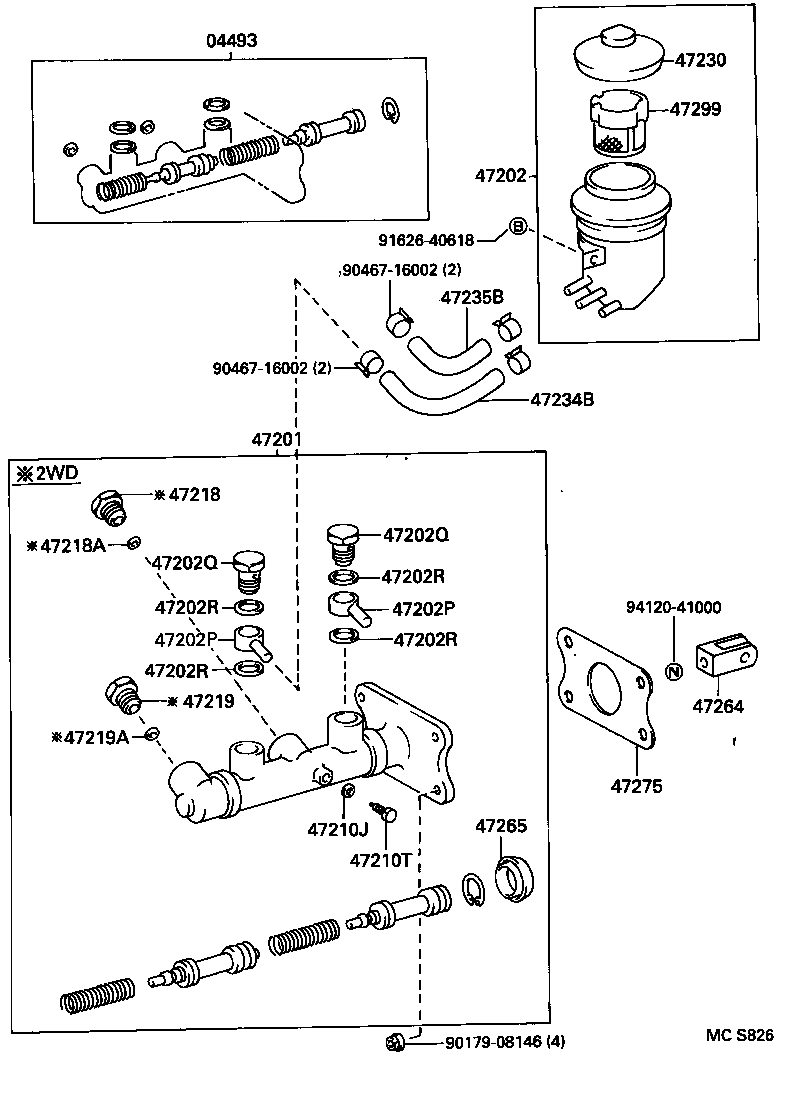 55175-25040 SUPPORT SUB-ASSY, BRAKE MASTER CYLINDER product image