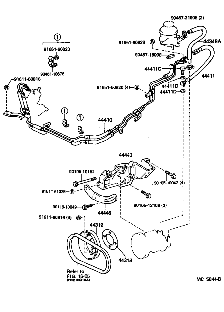 44406-25010 TUBE, RETURN(FOR STEERING GEAR OUTLET) product image