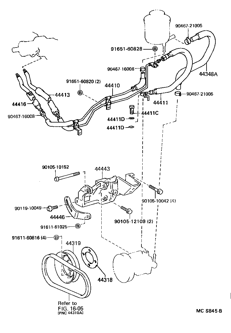 44406-25010 TUBE, RETURN(FOR STEERING GEAR OUTLET) product image