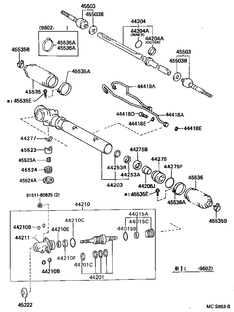 44167-25010 COVER, SECTOR SHAFT DUST product image