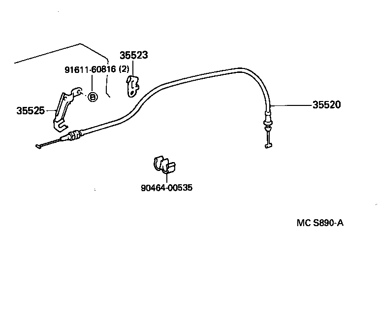 35523-26021 CLAMP, THROTTLE CABLE product image