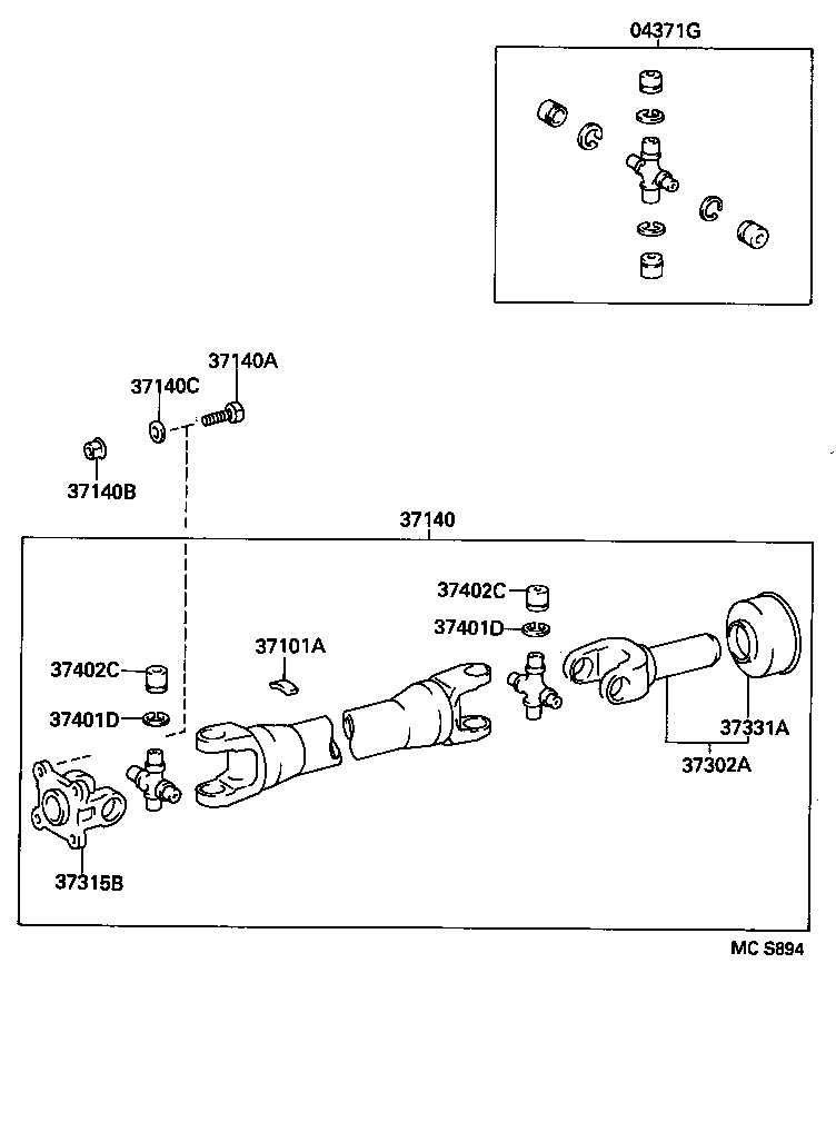 37110-25440 SHAFT ASSY, PROPELLER product image