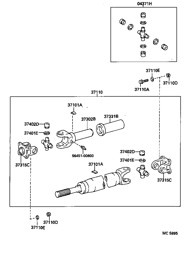 37110-35391 SHAFT ASSY, PROPELLER product image