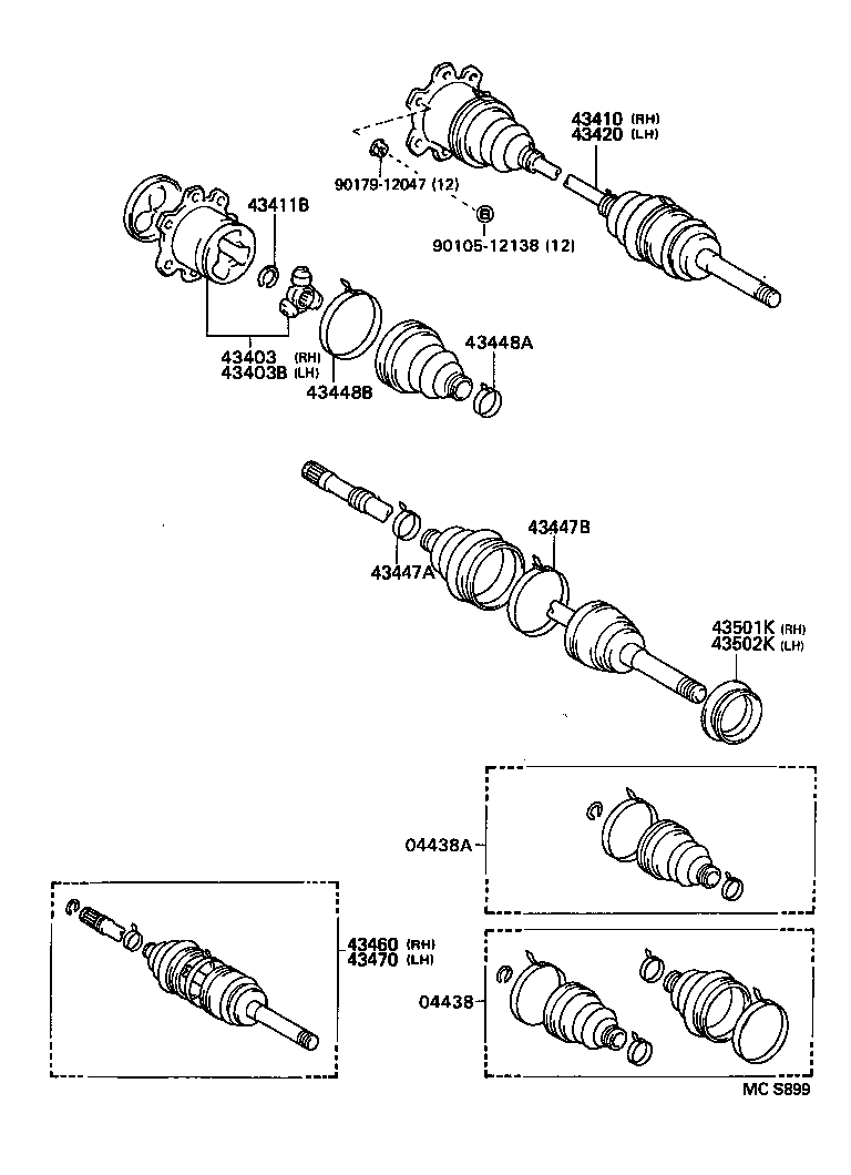 43430-26013 SHAFT ASSY, FRONT DRIVE, RH product image