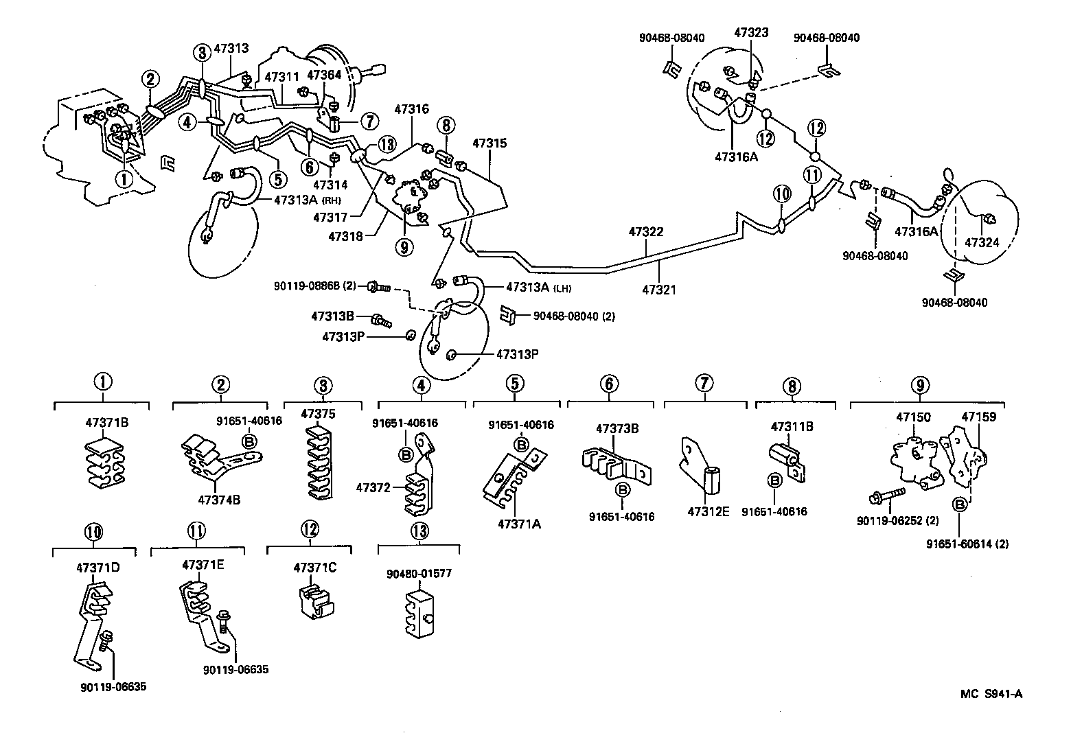 47311-12590 TUBE, FRONT BRAKE, NO.1 product image