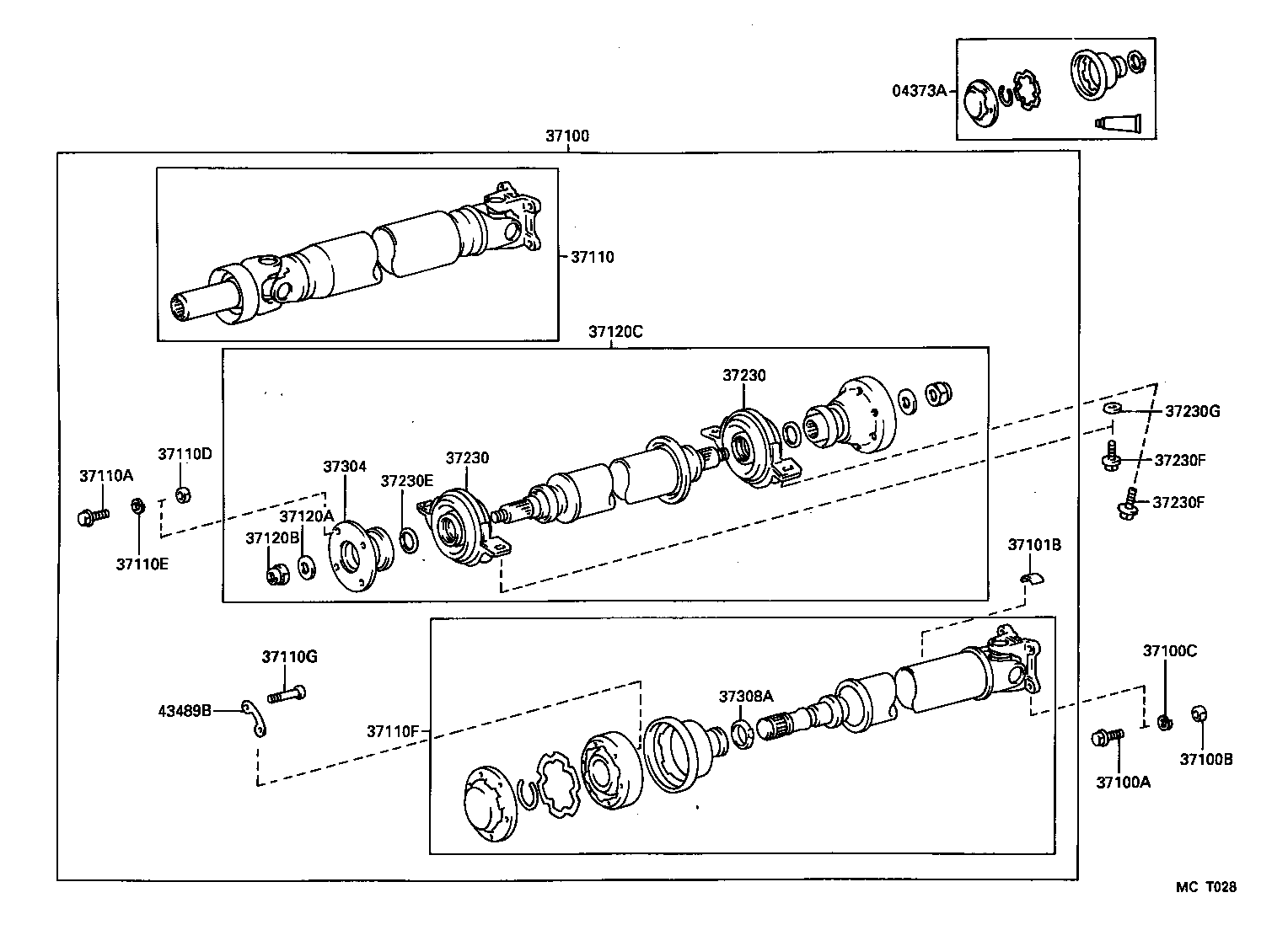 37100-12590 SHAFT ASSY, PROPELLER W/CENTER BEARING product image