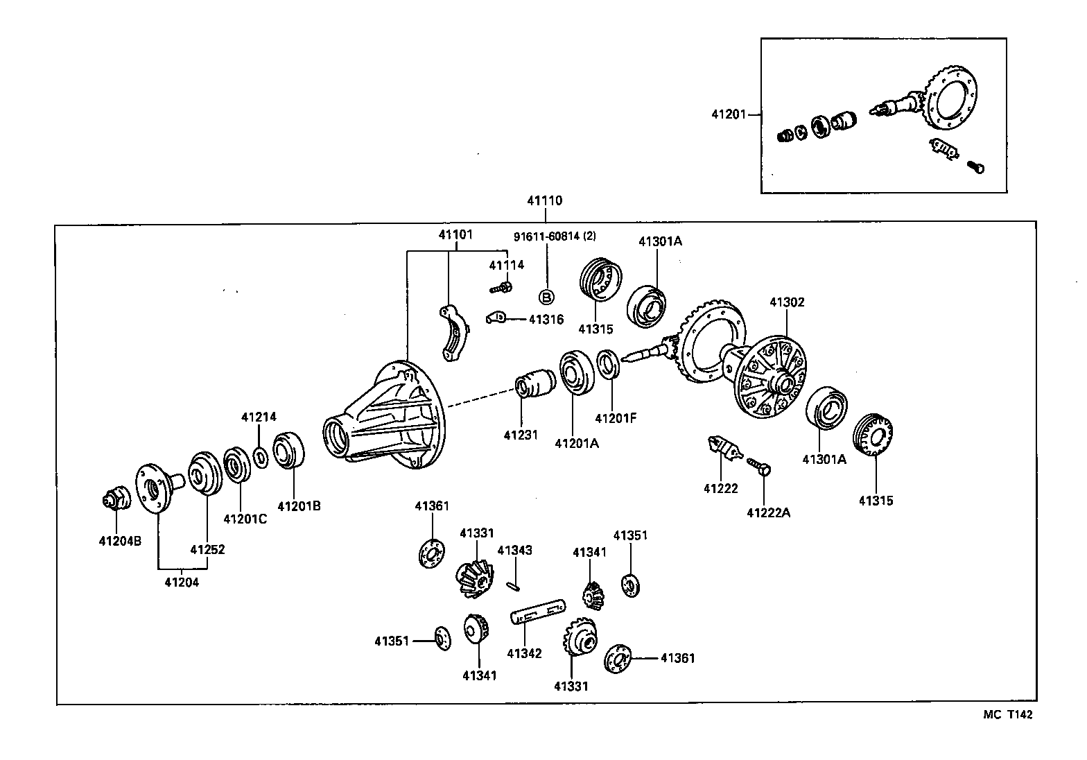 41110-25230 CARRIER ASSY, DIFFERENTIAL, REAR product image