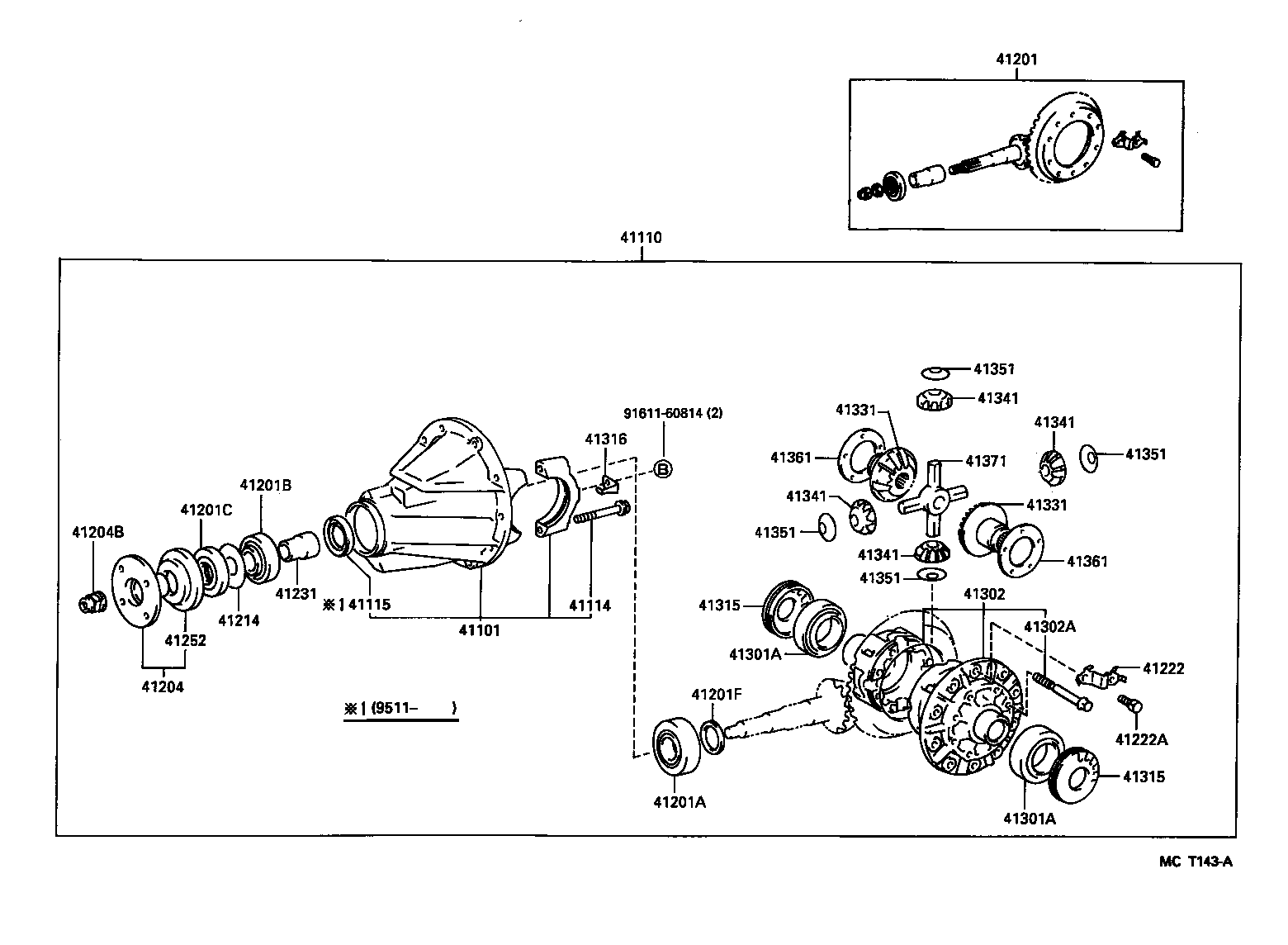 41110-25230 CARRIER ASSY, DIFFERENTIAL, REAR product image
